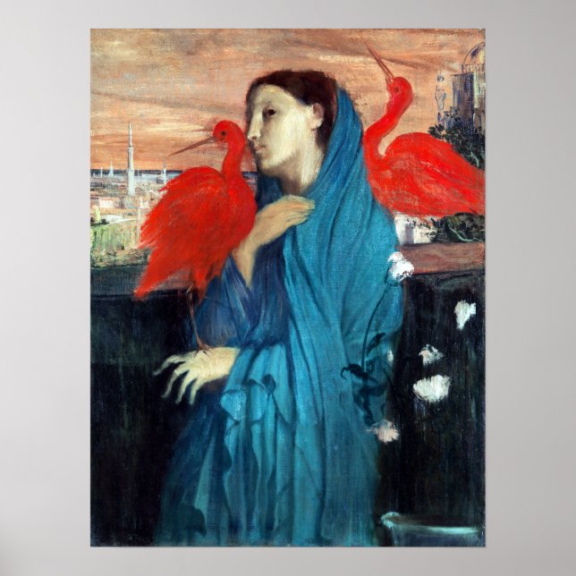 Edgar Degas Young Woman med Ibis Poster (Framsidan)