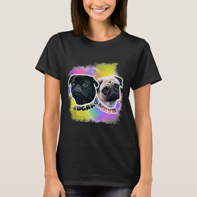 Edgar & Maya PewDiePie Mopsar 518 T Shirt (Framsida)