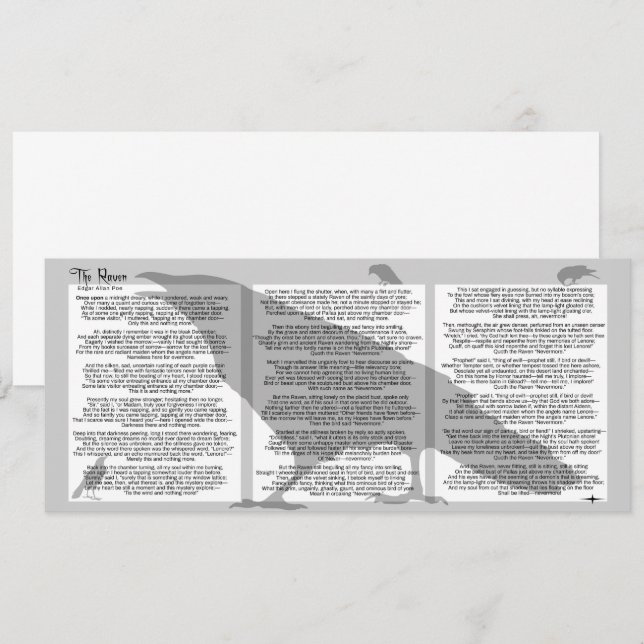 Edgar Poe Korpen Inbjudningar (Fram/baksida)