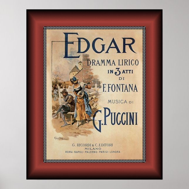 Edgar ~ Puccini ~ Lyrical Drama by F Fountana ~ Poster (Framsidan)