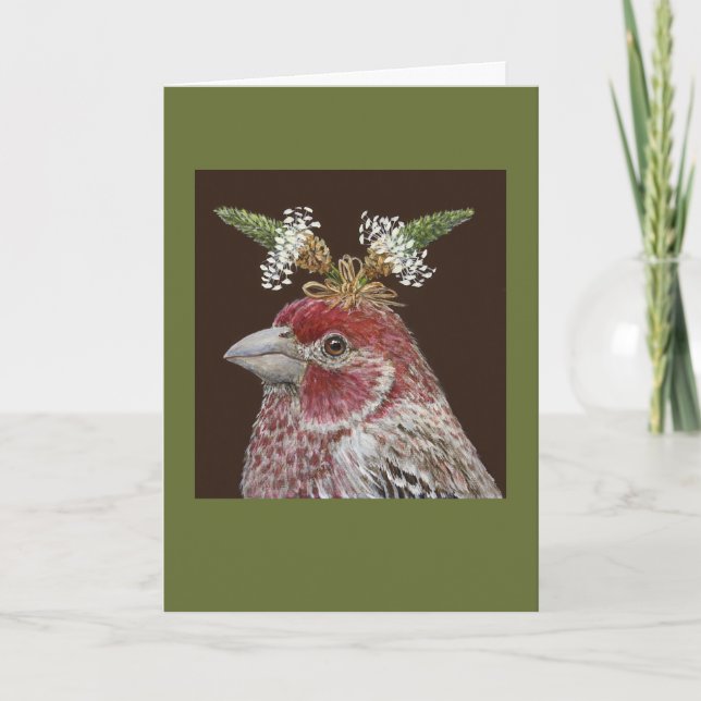 Edgar the house finch Card Kort (Framsida)