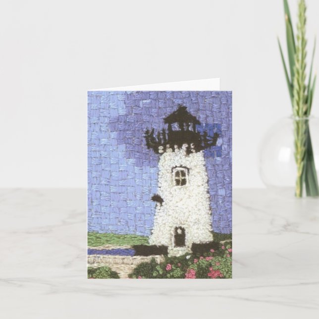 Edgartown fyr på Cape Cod-Martha's Vineyard Tack Kort (Framsida)