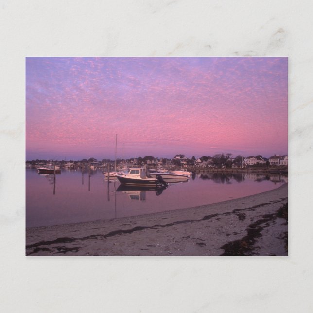 Edgartown hamn i Dawn Marthas Vineyard Vykort (Framsida)