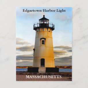 Edgartown Harbor Light, Massachusetts Postcard Vykort
