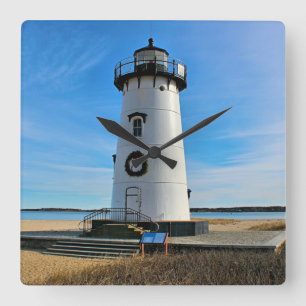 Edgartown Harbour fyr, Martha's Vineyard MORSA Fyrkantig Klocka