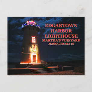 Edgartown Harbour Lighthous, Massachusetts Postcar Vykort