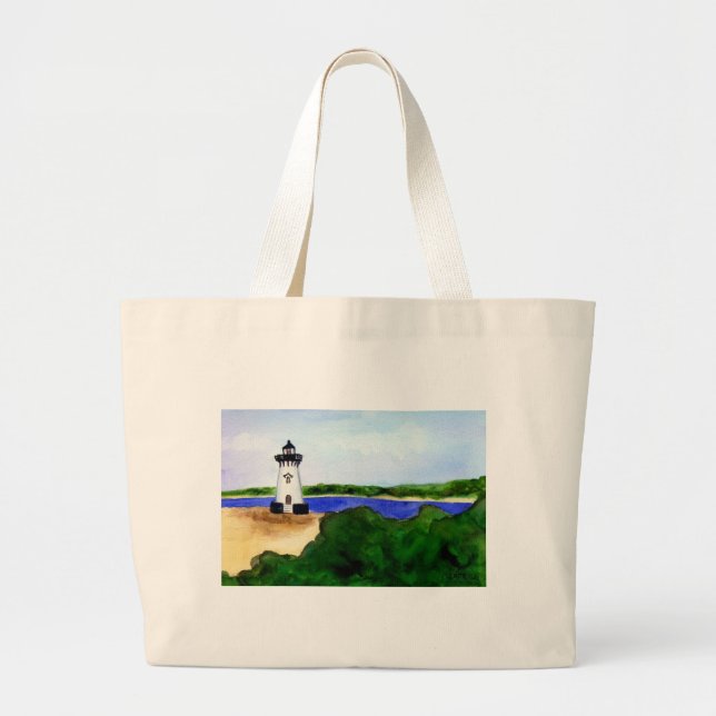 Edgartown Harbour Lighthouse Tote Bag Jumbo Tygkasse (Framsidan)
