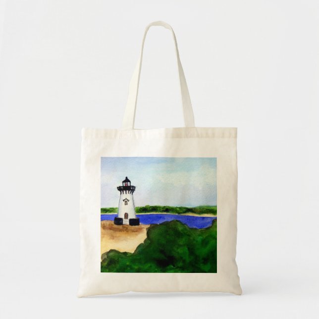 Edgartown Harbour Lighthouse Tote Bag Tygkasse (Framsidan)