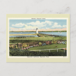 Edgartown Lighthouse Martha's Vineyard c1925 Postc Vykort