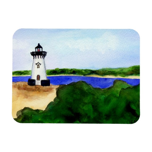 Edgartown Lighthouse Rectangle Magnet (Horisontell)