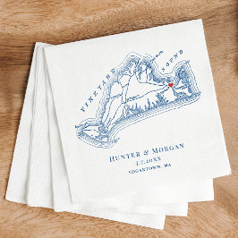 Edgartown MORSA Karta Elegant Navy Blue Bröllop Pappersservett
