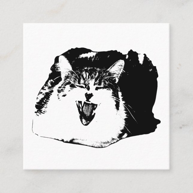 Edge Work, Signature Meow Fyrkantigt Visitkort (Framsida)