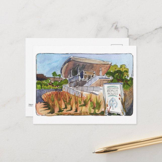 Edgewater Beach House-vykort Vykort (Fram/Back In Situ)