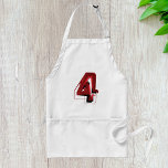 Edgy Abstrakt Röd och svart nummer 4 Förkläde<br><div class="desc">Cook i stil med den här moderna plattan med en röd och svart 4-design. Den slående abstrakt- och contemporary-typografin skapar ett unikt och öga-upptagningsutseende, perfekt för hemköksmästare, bagare, grillmästare och konstnärer. Den här plattan är tillverkad av ett högkvalitativt och hållbart väv och ger utmärkt täckning och skydd vid kokning, formgivning...</div>