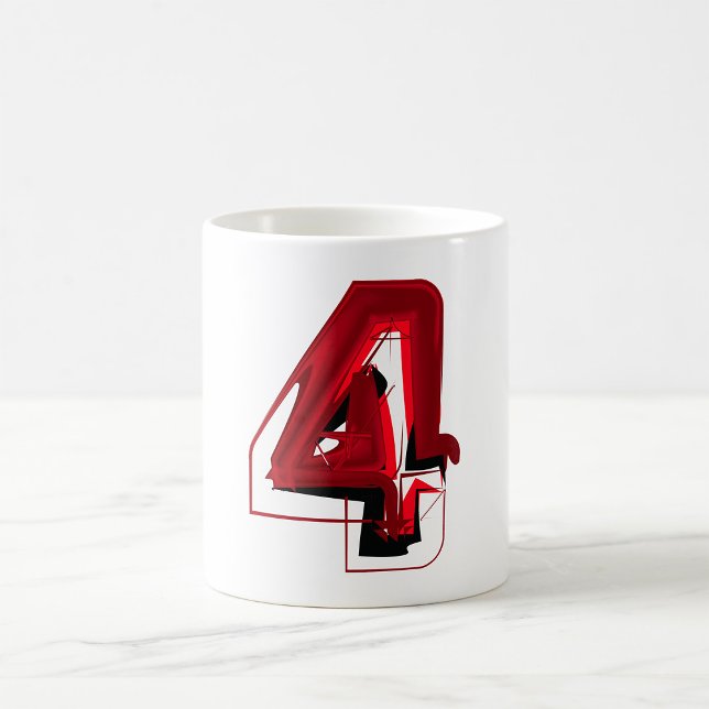 Edgy Abstrakt Röd och svart nummer 4 Kaffemugg (Skapare uppladdad)