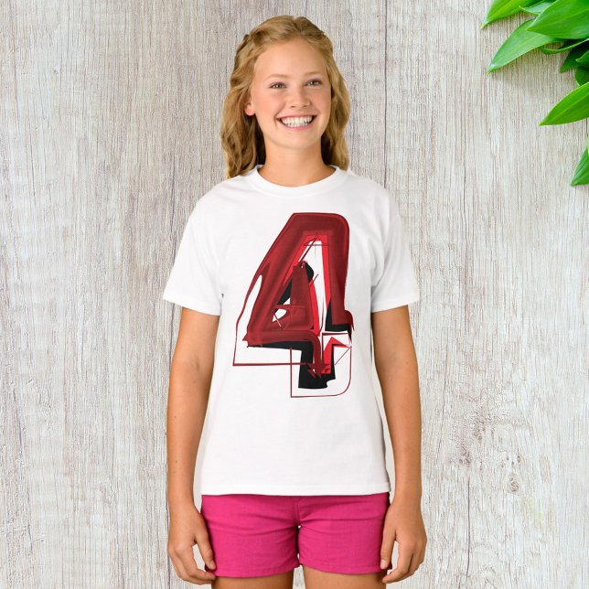 Edgy Abstrakt Röd och svart nummer 4 T Shirt (Skapare uppladdad)