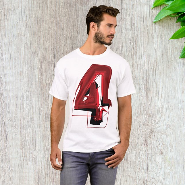 Edgy Abstrakt Röd och svart nummer 4 T Shirt (Skapare uppladdad)