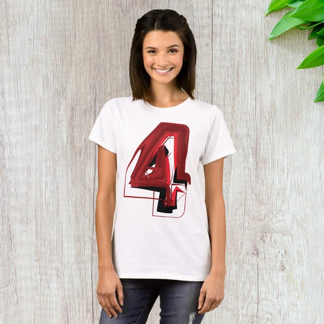 Edgy Abstrakt Röd och svart nummer 4 T Shirt (Skapare uppladdad)