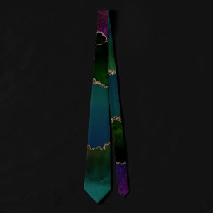 Edgy agate Moody judisk tone Teal i Mörk Slips
