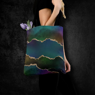 Edgy agate Moody judisk tone Teal i Mörk Tygkasse