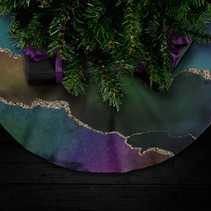 Edgy agate Moody judisk tonsköldpadda Mörk Julgransmatta Borstad Polyester