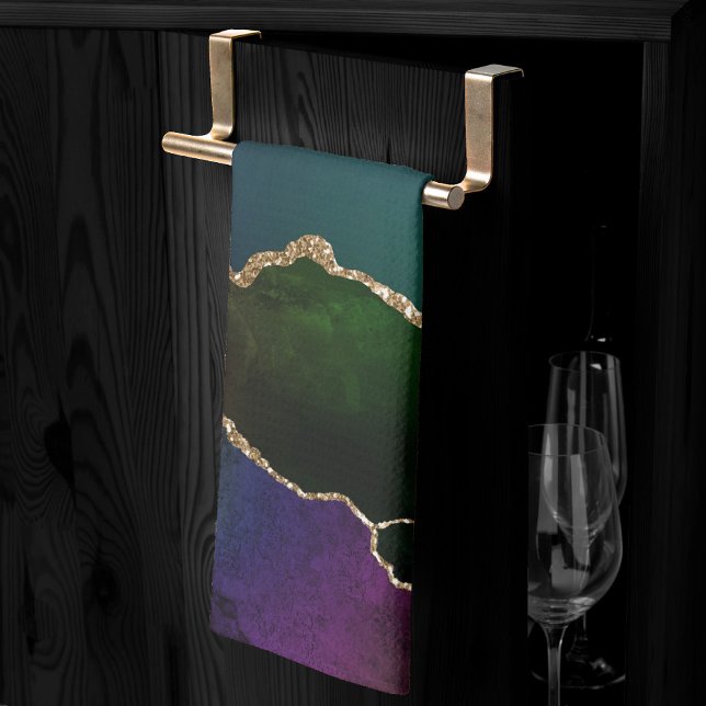 Edgy agate | Moody judisk tonsköldpadda Mörk Kökshandduk (Skapare uppladdad)