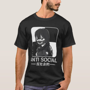 Edgy Alt-Ledsen Anime Girl Soft mot Social T Shirt