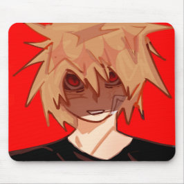 Edgy Anime Boy Aesthetic Mousepad - Red & Black Gr Musmatta