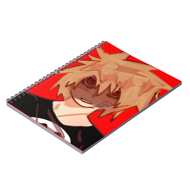Edgy Anime Boy Grunge Aesthetic Spiral Notebook Anteckningsbok (Vänstra Sidan)