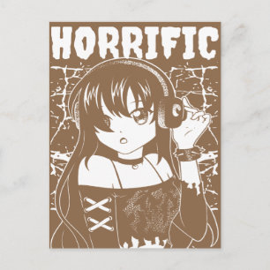 Edgy Anime Tjej "Horrific" Grunge Streetwear Vykort