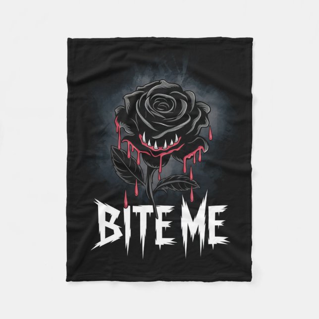 Edgy "Bita mig" gotisk Ro-design Fleecefilt (Framsidan)