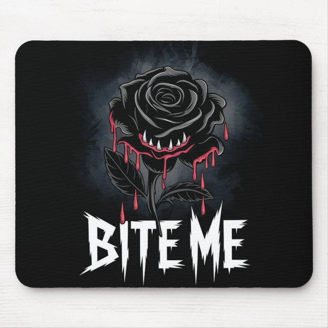 Edgy "Bita mig" gotisk Ro-design Musmatta (Framsidan)
