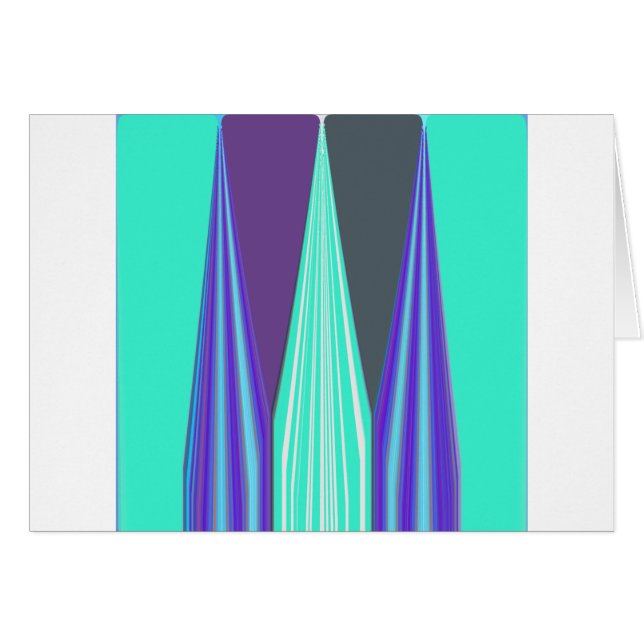 Edgy blå konst hälsningskort (Framsidan Horizontal)