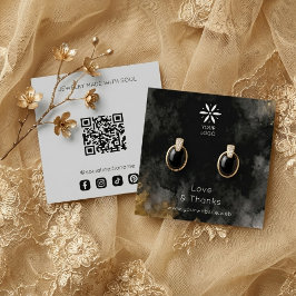 Edgy Black Gold Marble Jewelry Display Card TMF26 Fyrkantigt Visitkort
