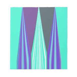 Edgy Blue Lila Cyan Chevron Art Skriv ut Anteckningsblock