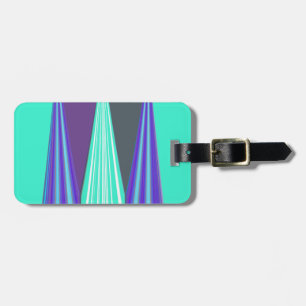 Edgy Blue Lila Cyan Chevron Art Skriv ut Bagagebricka