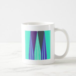 Edgy Blue Lila Cyan Chevron Art Skriv ut Kaffemugg