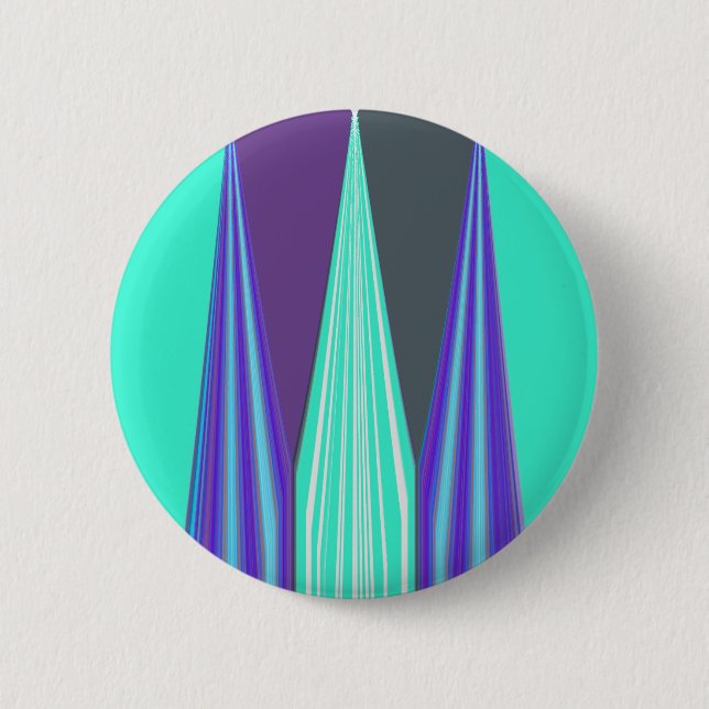 Edgy Blue Lila Cyan Chevron Art Skriv ut Knapp (Framsida)