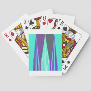Edgy Blue Lila Cyan Chevron Art Skriv ut Kortlek