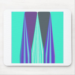 Edgy Blue Lila Cyan Chevron Art Skriv ut Musmatta