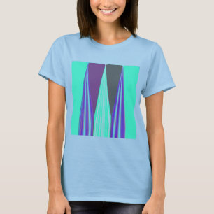 Edgy Blue Lila Cyan Chevron Art Skriv ut T Shirt