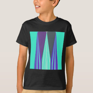 Edgy Blue Lila Cyan Chevron Art Skriv ut T-shirt