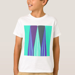 Edgy Blue Lila Cyan Chevron Art Skriv ut Tee Shirt