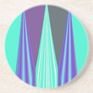 Edgy Blue Lila Cyan Chevron Art Skriv ut Underlägg