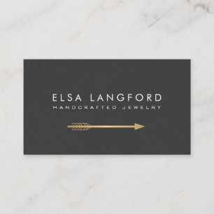 Edgy Bohemian Faux Guld Arrow Artisanal Craft Visitkort