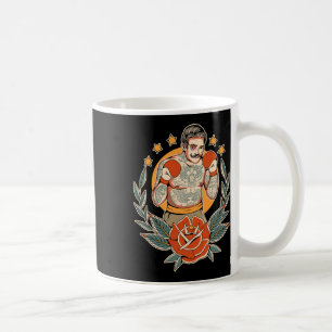 Edgy boxer-boxin för amerikansk traditionell tatue kaffemugg