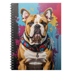 Edgy Bulldog Grunge-bakgrund Anteckningsbok