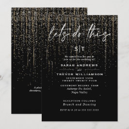 Edgy Chic Champagne Glittergirland Inbjudningar