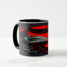 Edgy Cyberpunk Dystopian Girl Red Target Mug Mugg