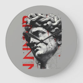Edgy David Bust Modern Street Art Stor Klocka